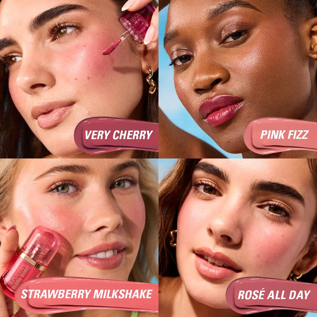 Revolution Beauty London, Superdewy Liquid Blush Burst, Buildable Color for Cheek, Serum Formula with Peptides & Hyaluronic Acid, Vegan & Cruelty-Free, Very Cherry Berry, 0.14 oz