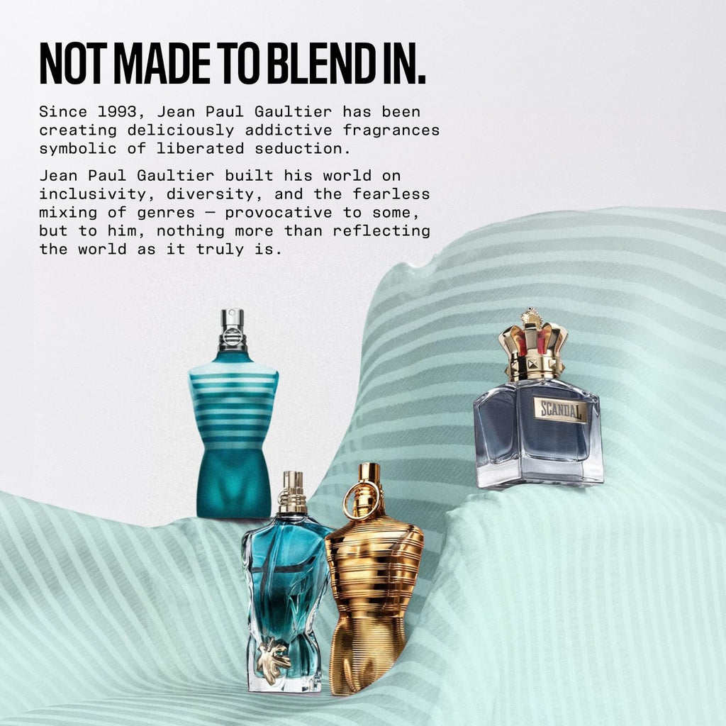 Jean Paul Gaultier Le Beau Paradise Garden Eau de Parfum for Men - Long Lasting Fresh Woody Aquatic Men's Cologne with Coconut Water, Green Fig & Sandalwood - Designer Fragrance Spray, 2.5 oz
