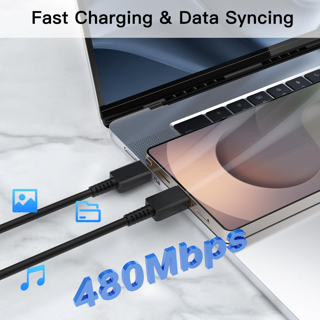 45W Super Fast Charger USB C,2Pack 3FT Phone USBC Cables with Type C Charger Fast Charging Blocks Compatible with Samsung Galaxy S25/S25 Ultra/S24 Ultra/S24/S23/S22/S21/iphone 17/16/15