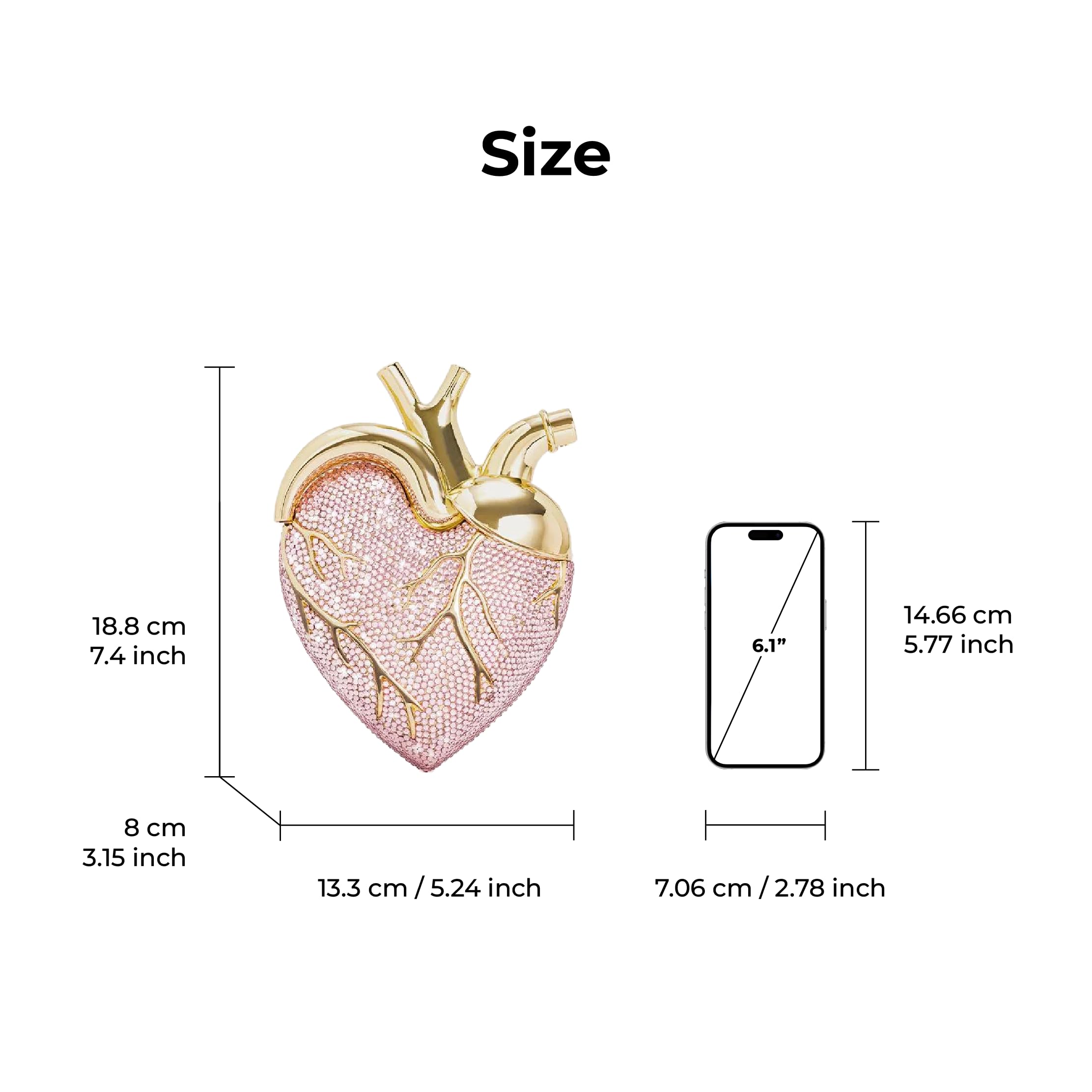 JW PEI Women's Maren Artificial Crystal Heart Shaped Bag - Pink