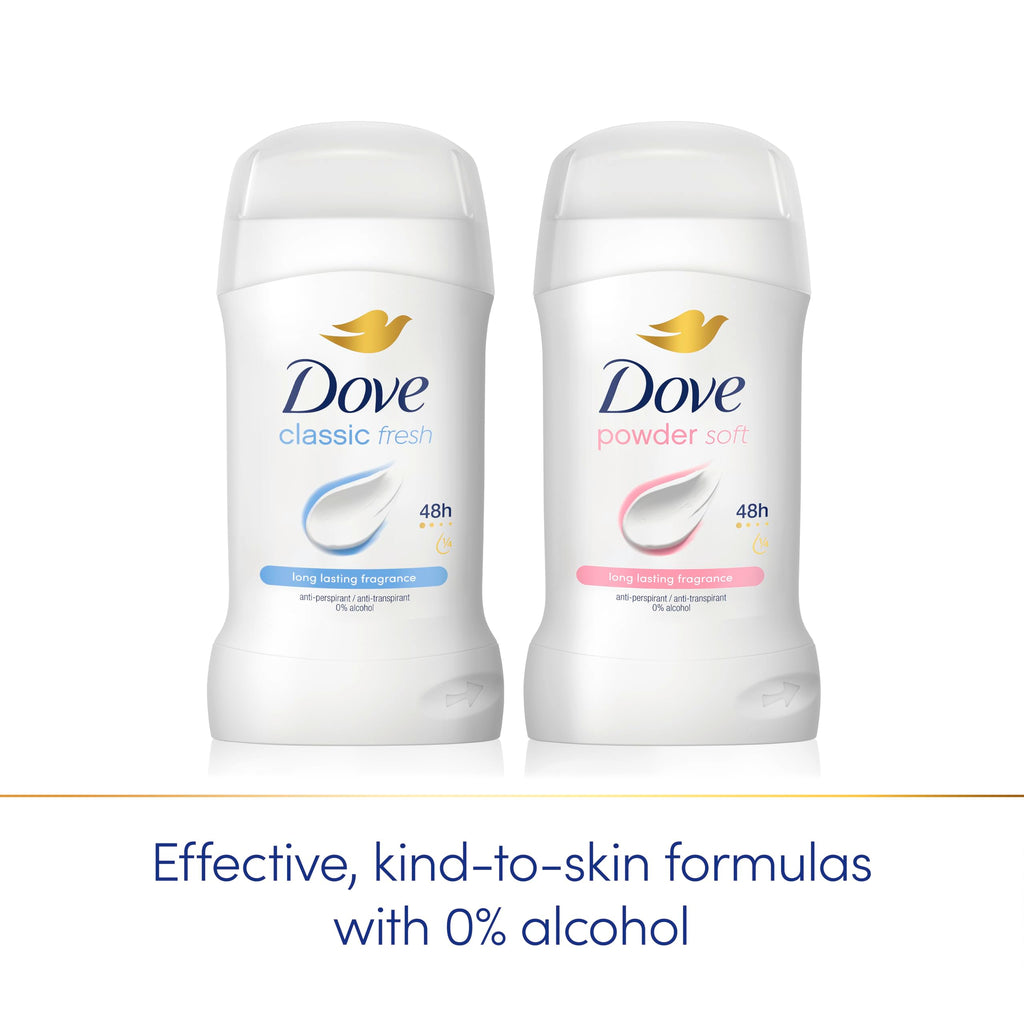 Dove Classic Fresh Anti-Perspirant Cream Women's Deodorant Stick with ¼ moisturising cream for 48 hour sweat protection and long-lasting fragrance 50 ml