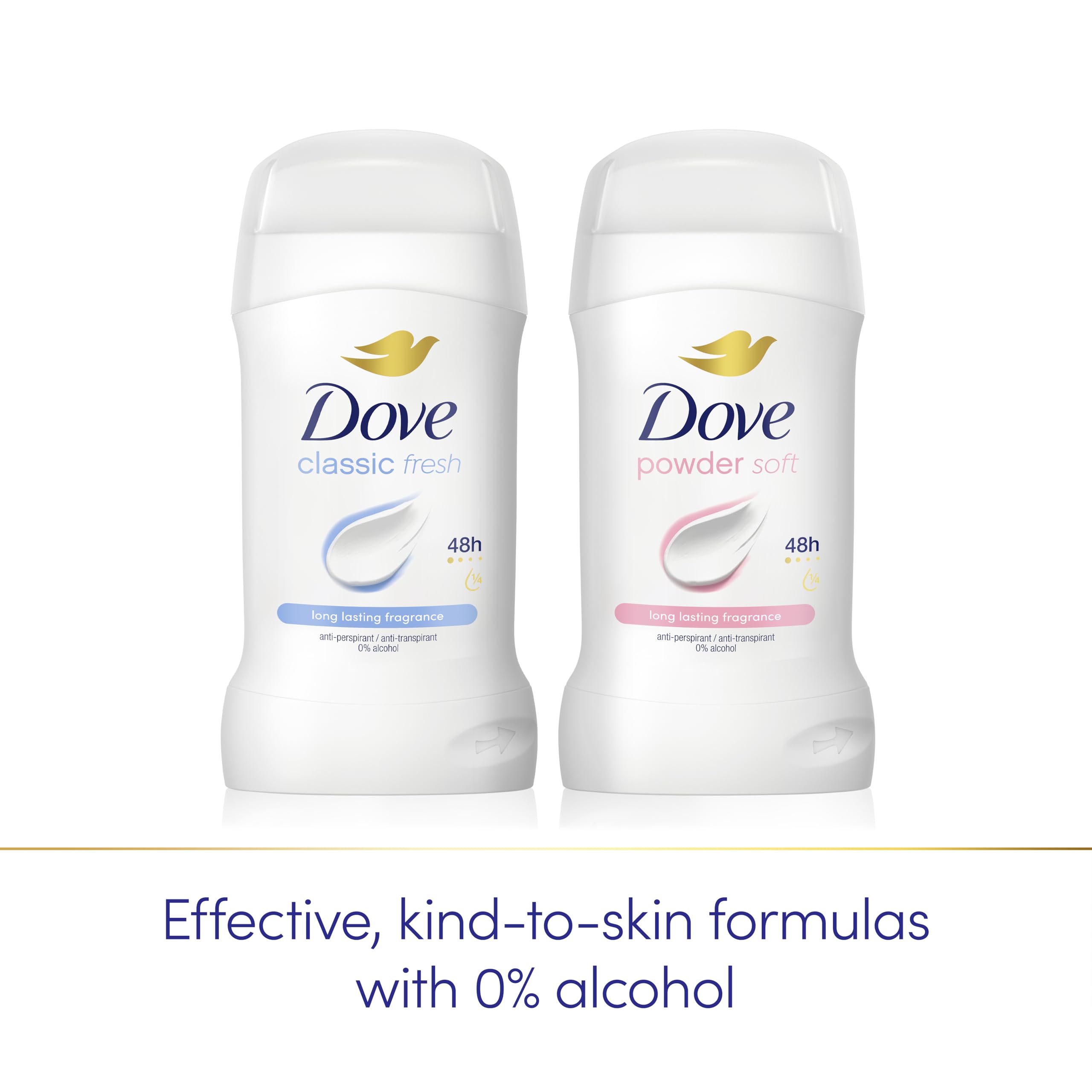 Dove Classic Fresh Anti-Perspirant Cream Women's Deodorant Stick with ¼ moisturising cream for 48 hour sweat protection and long-lasting fragrance 50 ml