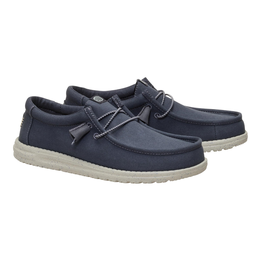 HEYDUDE Men's Wally Canvas Black Oyster Size 11, Men’s Shoes, Slip-on Loafers, Comfortable & Light-Weight