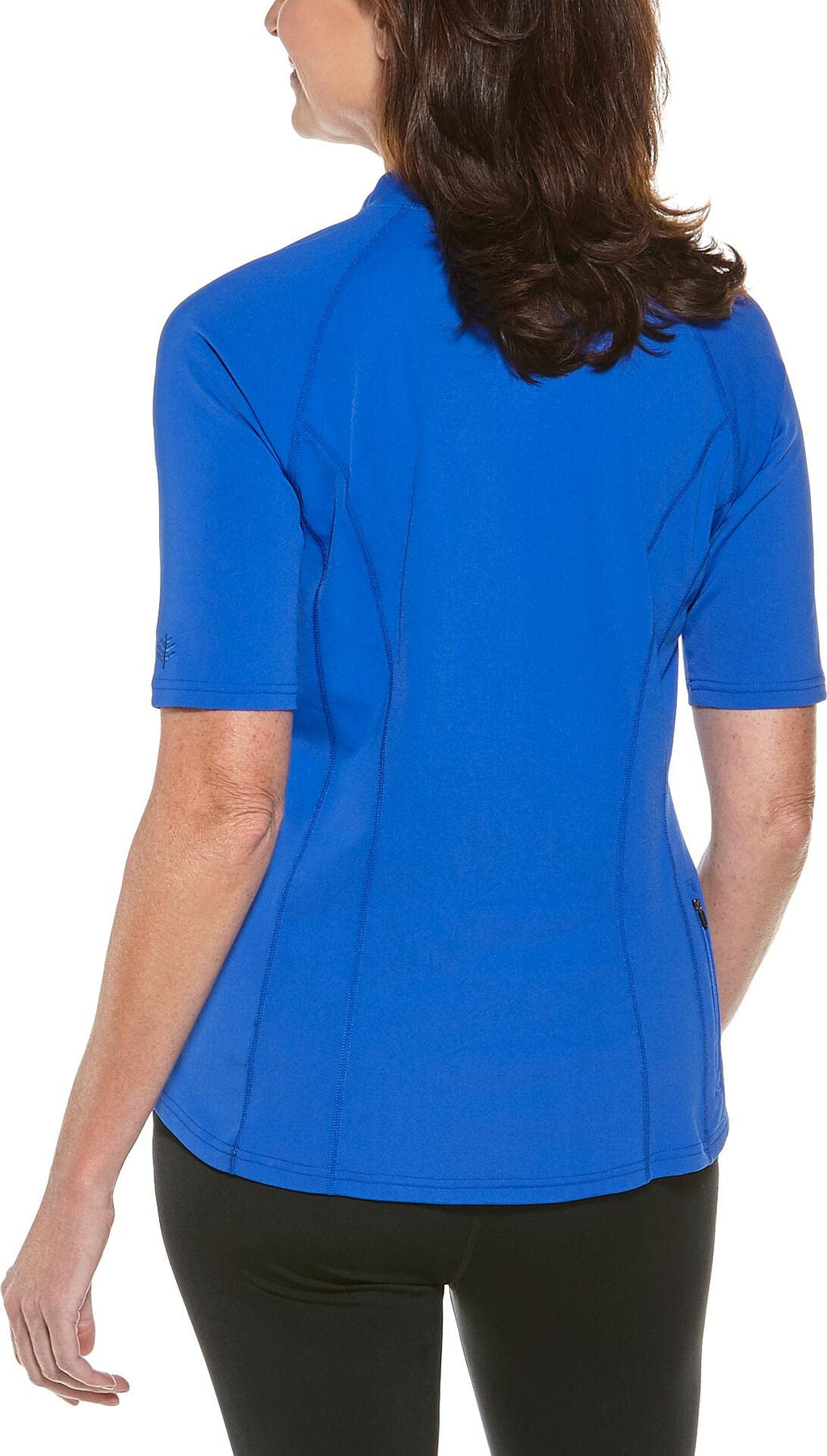 Women's Short Sleeve Rash Guard - UPF 50+ Sun Protection - Freestyle in Baja Blue