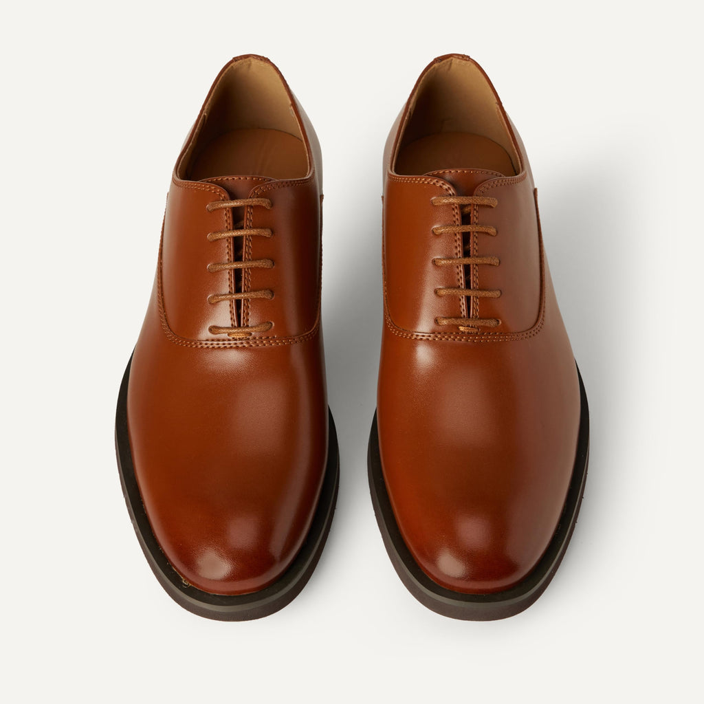 Amazon Essentials Men's Lightweight Oxford Dress Shoes, Dark Tan, 12