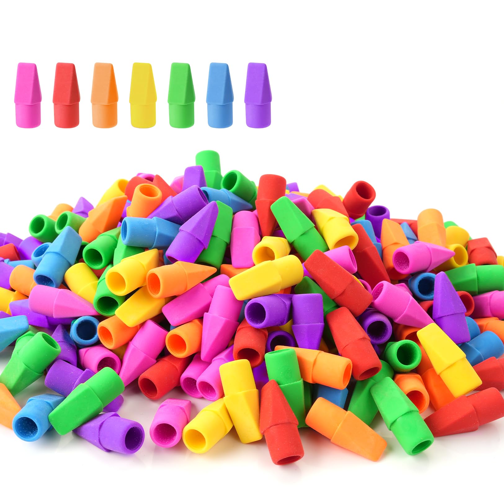 Sooez 120 Pack Pencil Top Erasers, Cap Pencil Eraser Toppers, Studying Supplies for Teachers Classroom Must Haves Pencil Erasers, 7 Colors