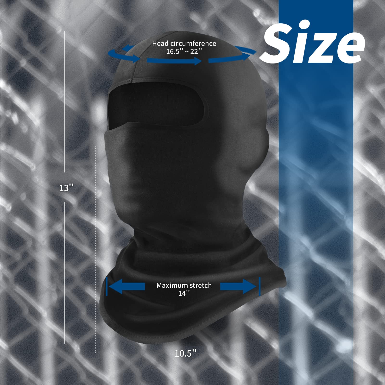 YESLIFE Balaclava Black Ski Mask for Men and Women, Winter Face Mask, Shiesty for Skiing, Snowboarding & Motorcycle, Black