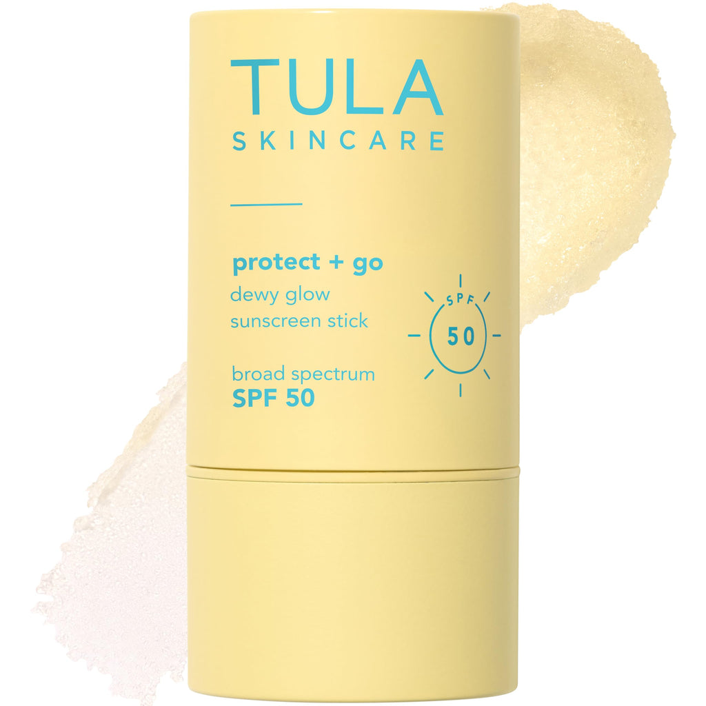 TULA Skin Care Protect + Glow Daily Sunscreen Stick Gel Broad Spectrum SPF 30 - Non-Greasy, Non-Comedogenic & Reef-Safe with Pollution & Blue Light Protection, Supersize, 3.38 oz