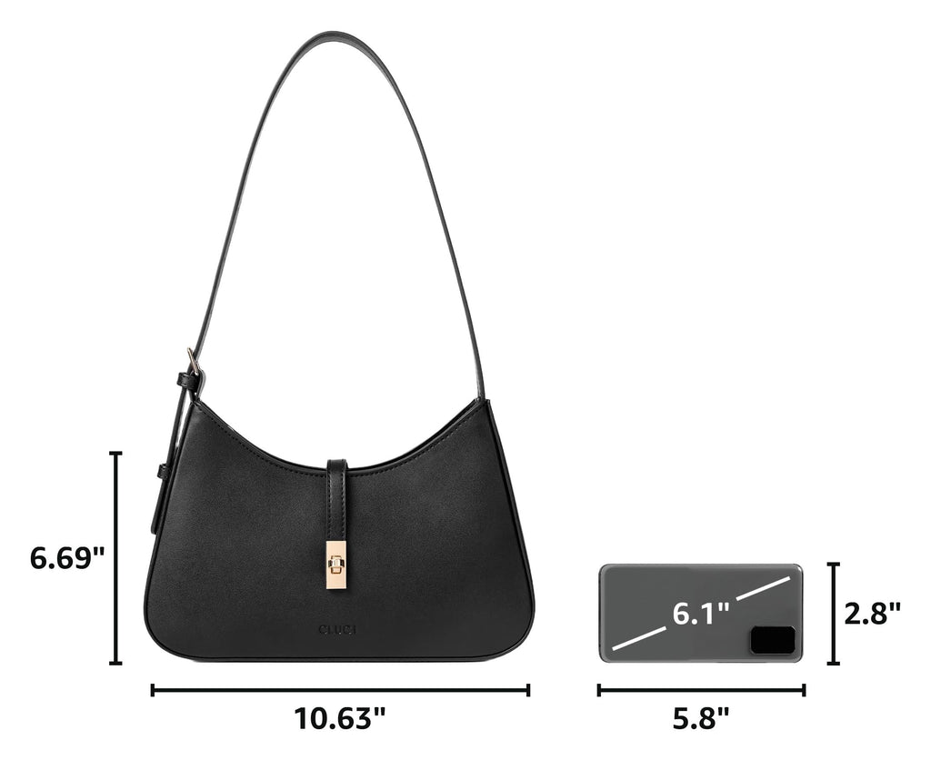 CLUCI Shoulder Bag for Women, Purses for Women, Handbag Hobo Bags Vegan Leather Crossbody Purse with Adjustable Strap Black