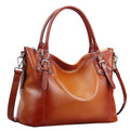 HESHE Genuine Leather Purses and Handbags for Women Tote Shoulder Bag Satchel Purse Top Handle Bags Hobo Crossbody Purse (Large,Sorrel)