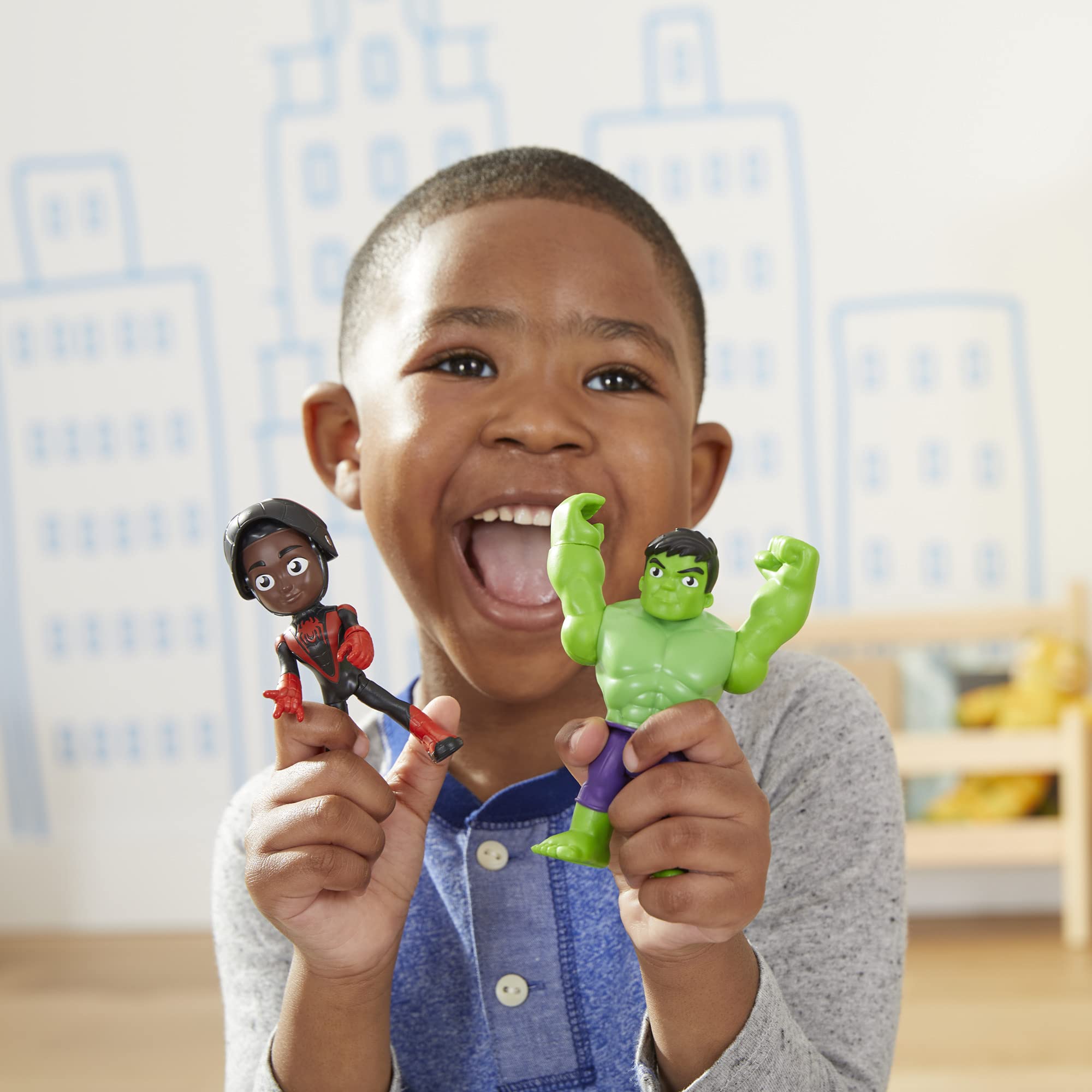 Spidey and his Amazing Friends Marvel Hero Reveal Multipack with Mask-Flip Feature, 4-Inch Action Figure Toys, Kids 3+ (Amazon Exclusive)