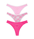 Victoria's Secret PINK | Elle 3-Pack Cotton Thong Panties, Elle Pink Pack, M