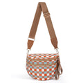 Jooniter Checkered Crossbody Bag Nylon Bum Bags for Women Spacious Handbags Purse Fanny Packs with Shoulder Strap (Multicolor Checkered)
