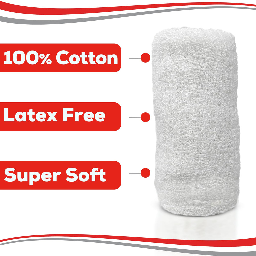 Kerlix Gauze Bandage Rolls - 4 1/2 in x 4.1 Yds, 6 Ply - 6 Single Sterile Pocuhes- Extra Absorbency - Latex Free, Hospital Grade Cotton Fluff Bandage Wrap Krinkle Style - for Wound Care & First Aid