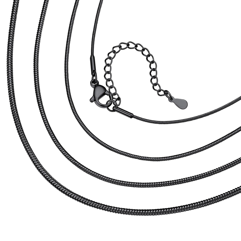 ChainsHouse 1.5mm Snake Chain Necklace for Women, Classic Delicate Birthday Party Jewelry Gift, Simple Thin Italian Necklace Choker Chains for Females, 16 Inches