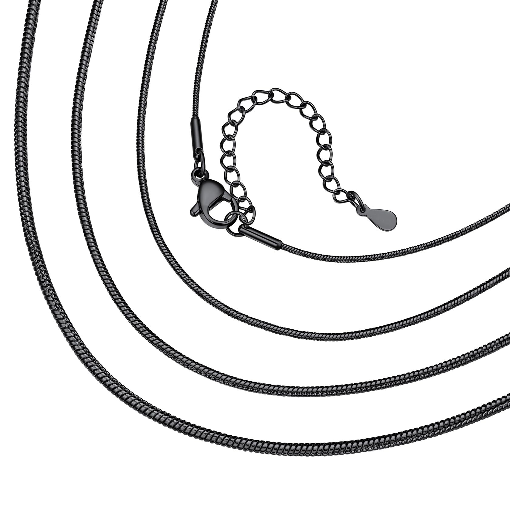 ChainsHouse 1.5mm Snake Chain Necklace for Women, Classic Delicate Birthday Party Jewelry Gift, Simple Thin Italian Necklace Choker Chains for Females, 16 Inches