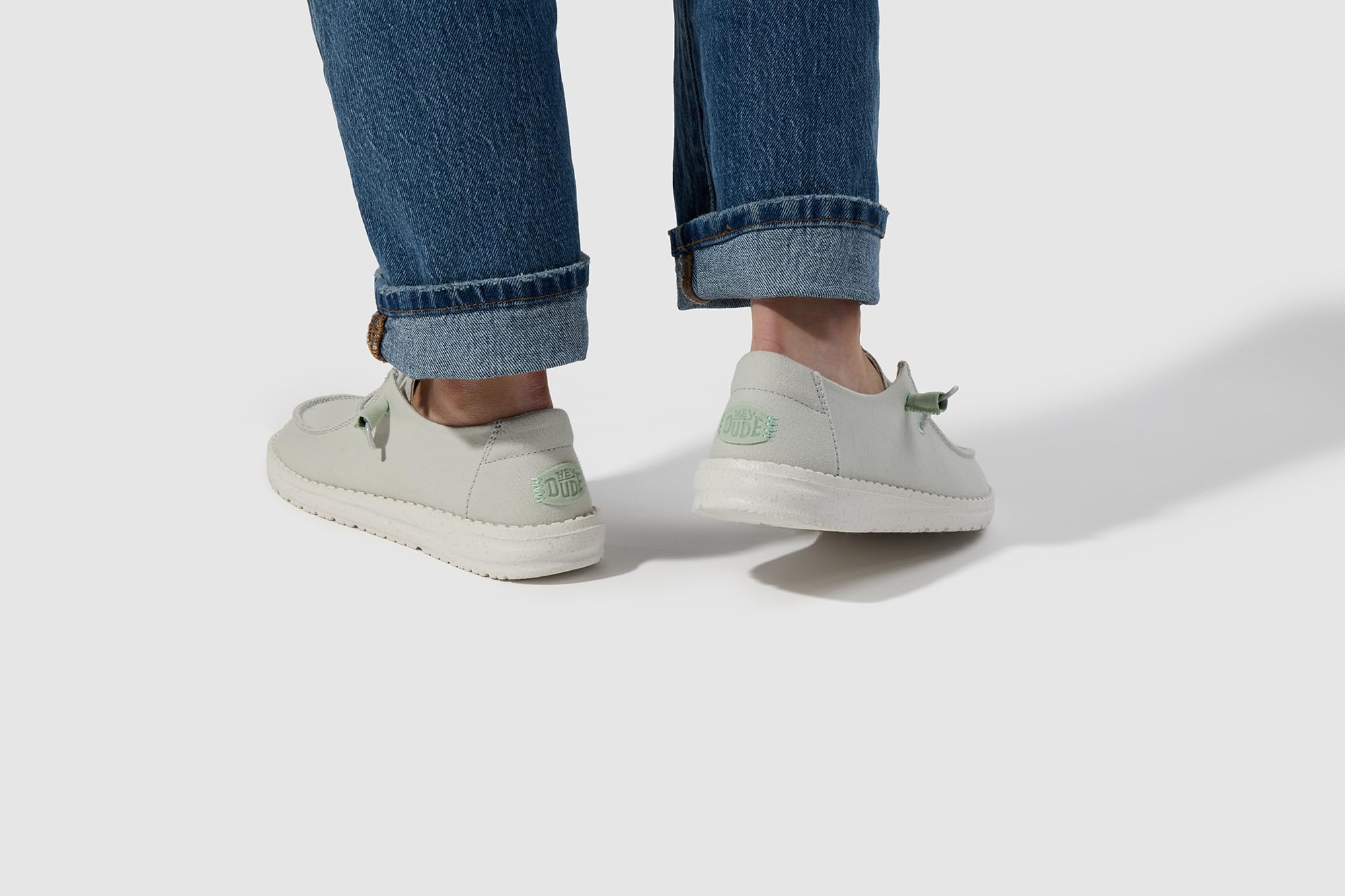 HEYDUDE Wendy Canvas Grey Size 8, Women’s Shoes, Slip-on Loafers, Comfortable & Light-Weight