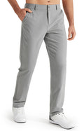 Libin Mens Golf Pants Stretch Work Dress Pants 30" Quick Dry Lightweight Business Casual Pants for Men Comfy Water Resistant, Light Grey, 38W x 30L