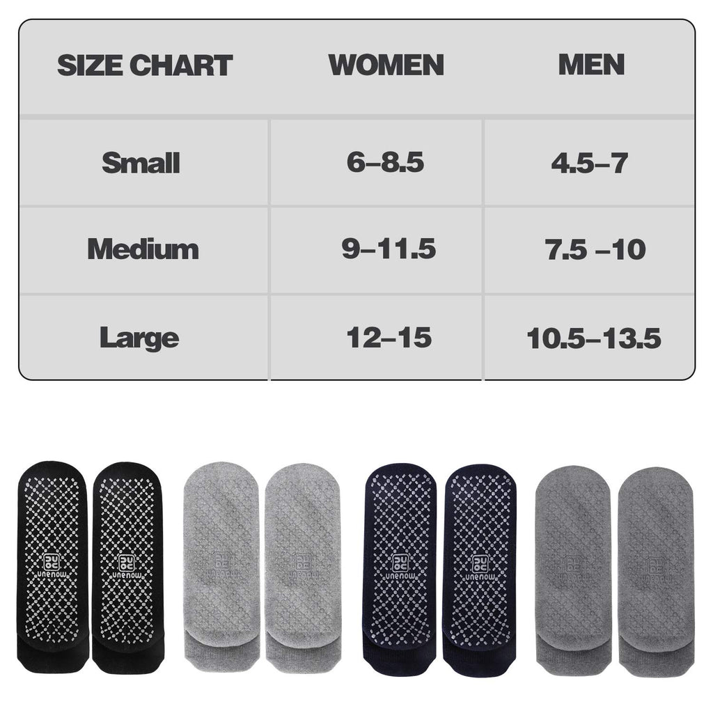 unenow Unisex Non Slip Socks with Grips Cushion for Yoga Pilates Barre Home & Hospital