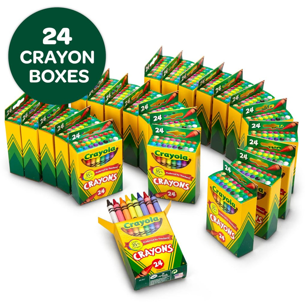 Crayola Crayons Bulk (24 Packs), Teacher Classroom Must Haves & Essentials, School Supplies for Kids, Gifts, Ages 3+