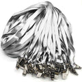 Beebel Gray Lanyards 100 Pack Nylon Flat Badge Lanyard for Id Badge Name Tag (Gray, 100 Pack)