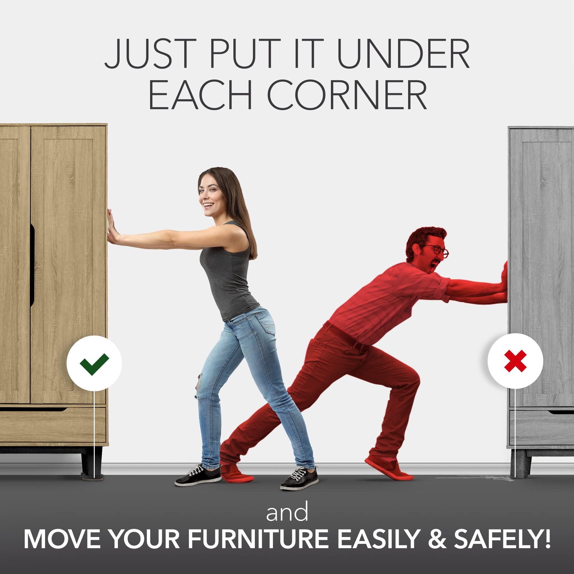 Felt Furniture Sliders for Hardwood Floors X-PROTECTOR 16 PCS 3 ½” - Furniture Slider with Unique Design - Heavy-Duty Furniture Movers for Hard Surfaces - Felt Sliders - Move Your Furniture Easily!