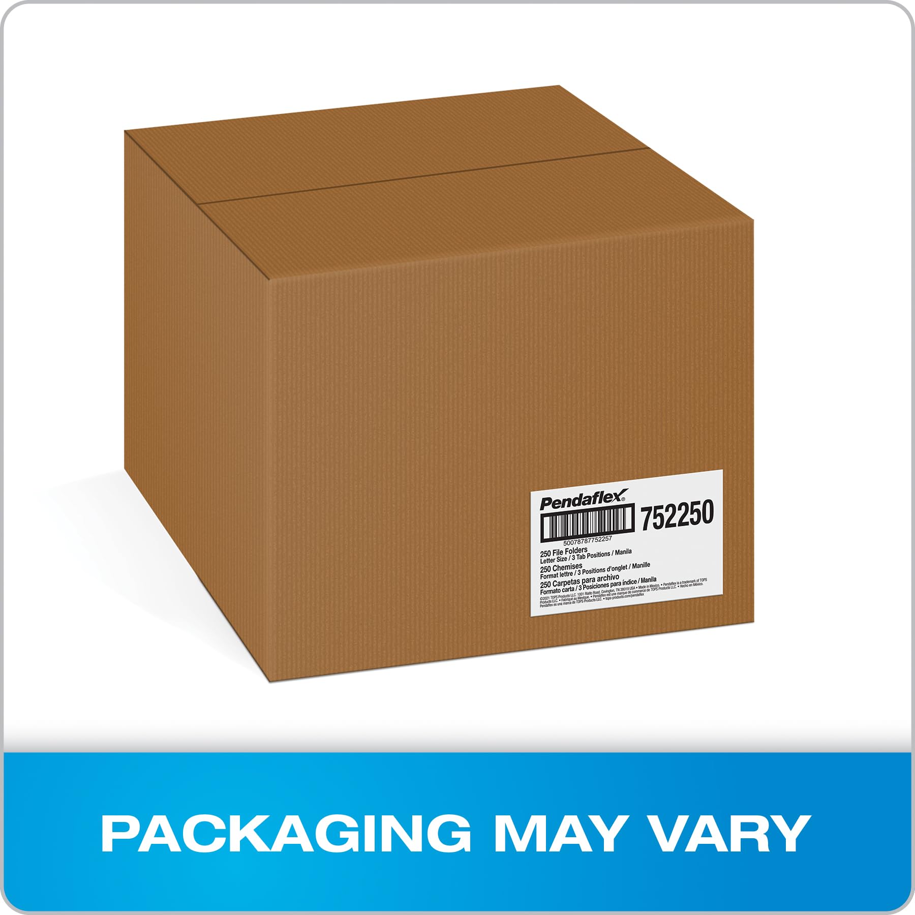 Pendaflex File Folders, Letter Size, 1/3 Cut, Manila, 250 per Box (752250)
