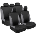 BDK UltraSleek Gray Seat Covers for Cars, Two-Tone Front Seat Covers with Matching Back Car Seat Cover, Made to Fit Most Auto Truck Van SUV, Interior Car Accessories, Car Seat Covers Full Set - Gray