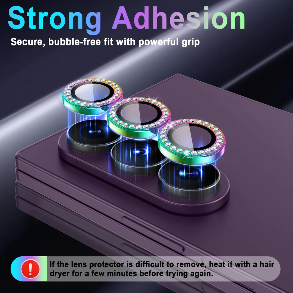 Casetego for Galaxy Z Fold 8 Ultra Camera Lens Protector,9H Hardness,Scratch Resistant,Ultra-thin Tempered Glass,Metal Individual Camera Cover for Samsung Galaxy Z Fold 8 Ultra,Case Friendly,Shiny Colorful