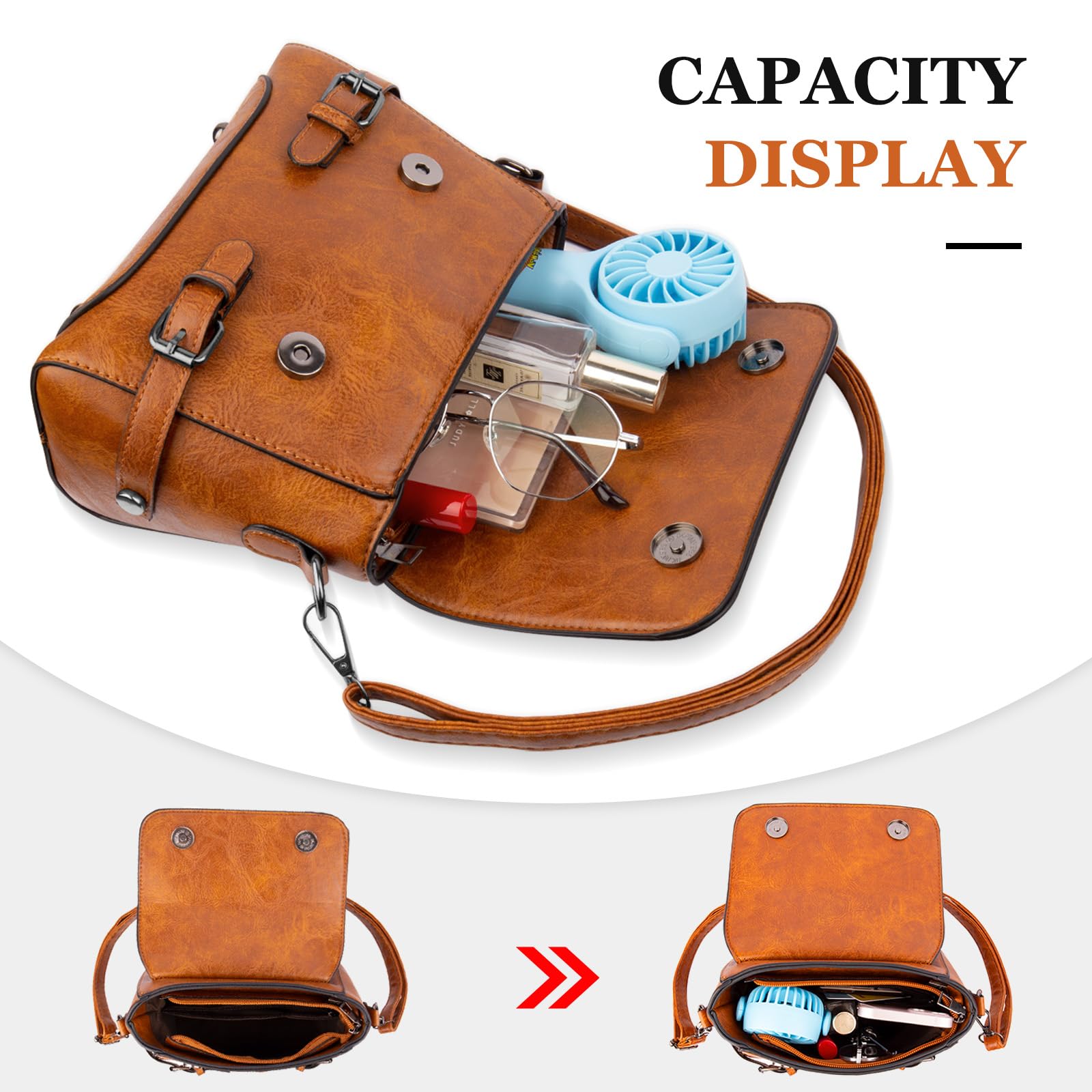 Crossbody Purses for Women, Cute Soft PU Leather Small Purse Handbags, Trendy Tote Clutch Purses Ladies Shoulder Bag