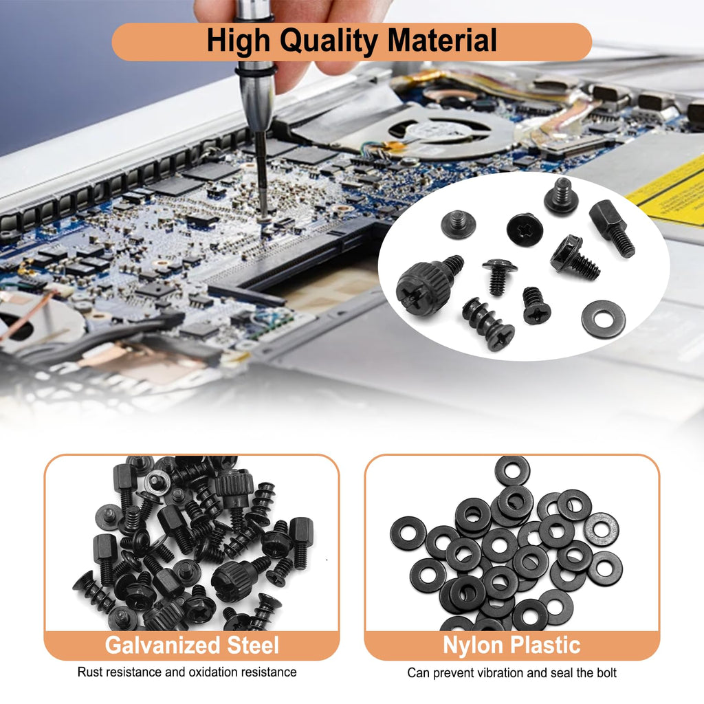 420PCS Computer Screw Kit, Motherboard Standoffs Assorted Screws for PC Case, HDD, SSD, Laptop, Fan, CD-ROM - for DIY PC Build Repair