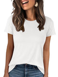 ANRABESS Women Short Sleeve Tops Summer Basic Tee Wrinkle-Free Trendy Cute T Shirts 2026 Spring Business Casual Outfits White Medium
