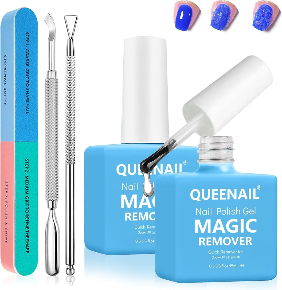 2 * 15ml Gel Nail Polish Remover, Professional Nail Varnish Remover