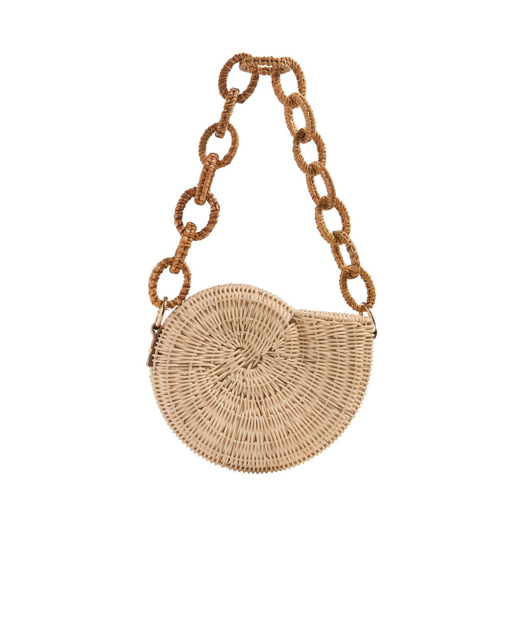 vineyard vines Nautilus Shell Wicker Bag, Natural, OS