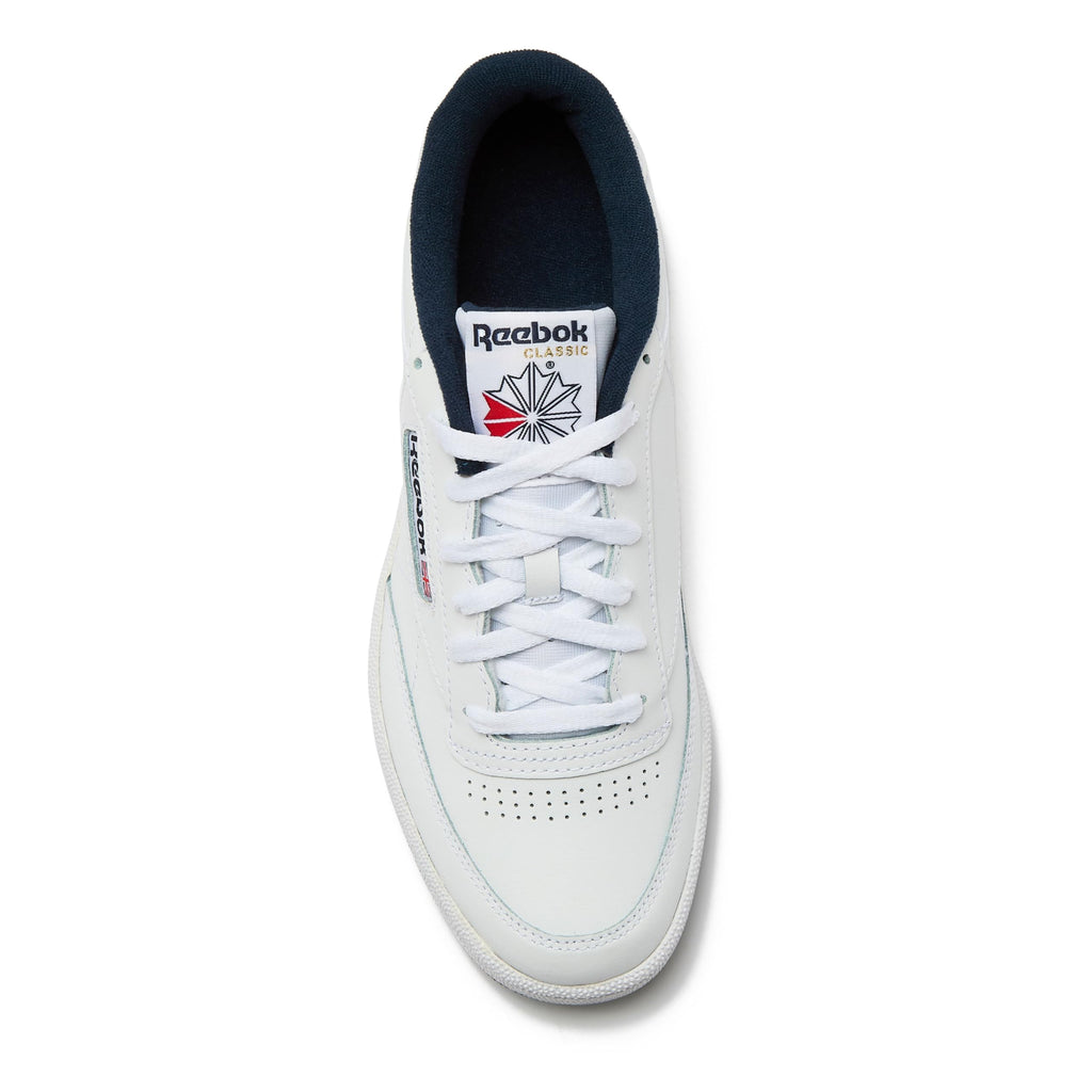 Reebok Club C 85 Mens Tennis Shoes, Casual Fashion White Sneakers for Men, Int-White/Navy, 11