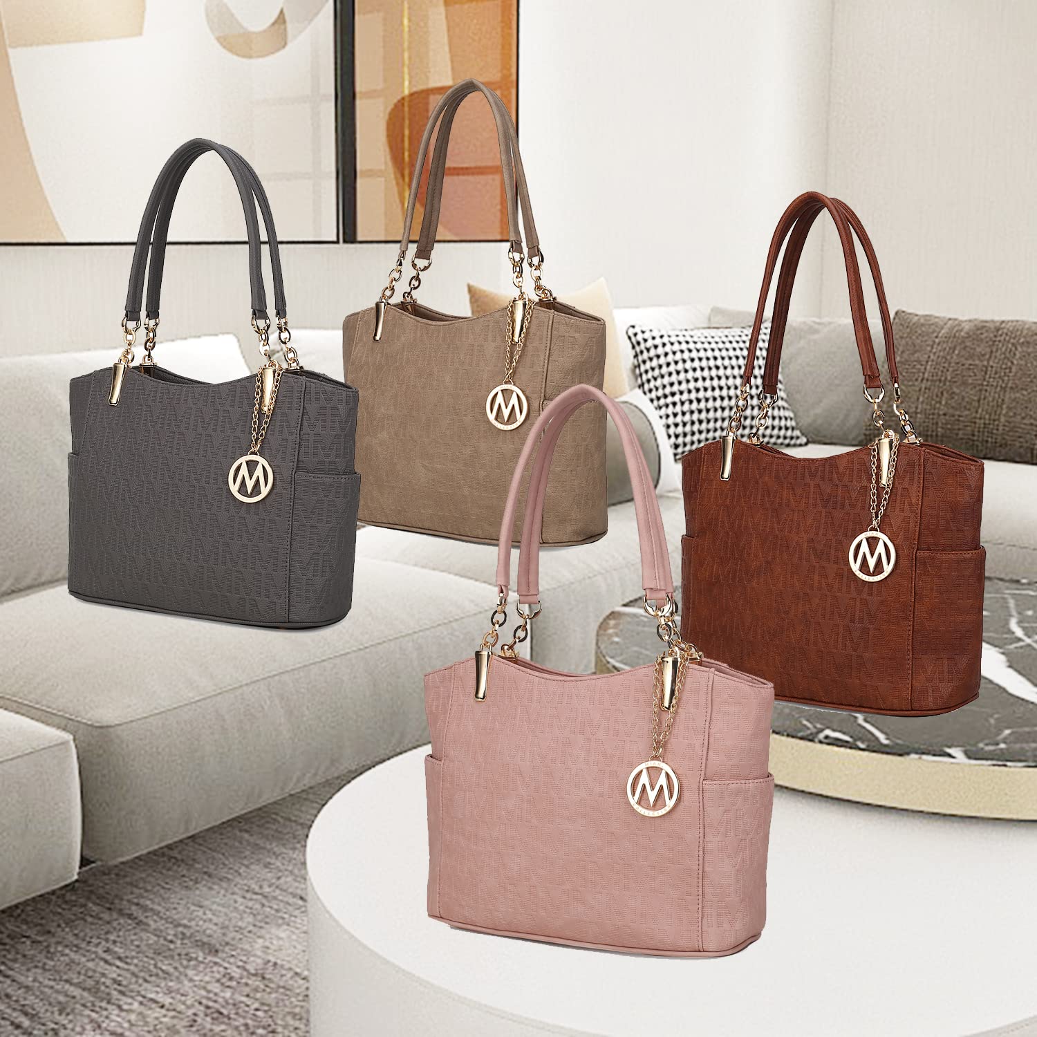 MKF Collection Shoulder Handbag for Women: Vegan Leather Satchel-Tote Bag, Top-Handle Purse, Ladies Pocketbook by Mia K