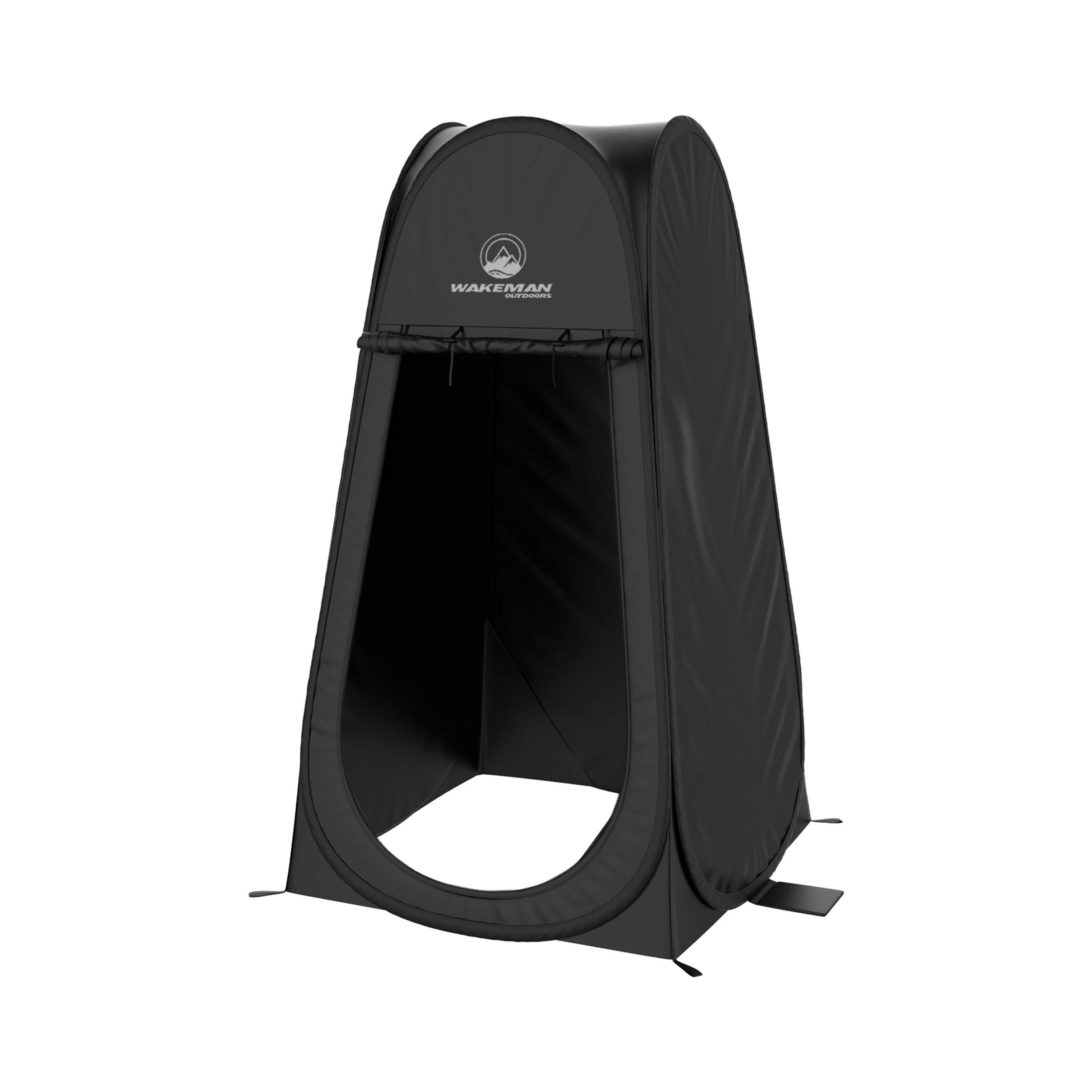Pop Up Pod - Privacy Shower Tent, Dressing Room, or Portable Toilet Stall with Carry Bag for Camping, Beach, or Tailgate by Wakeman Outdoors (Black)
