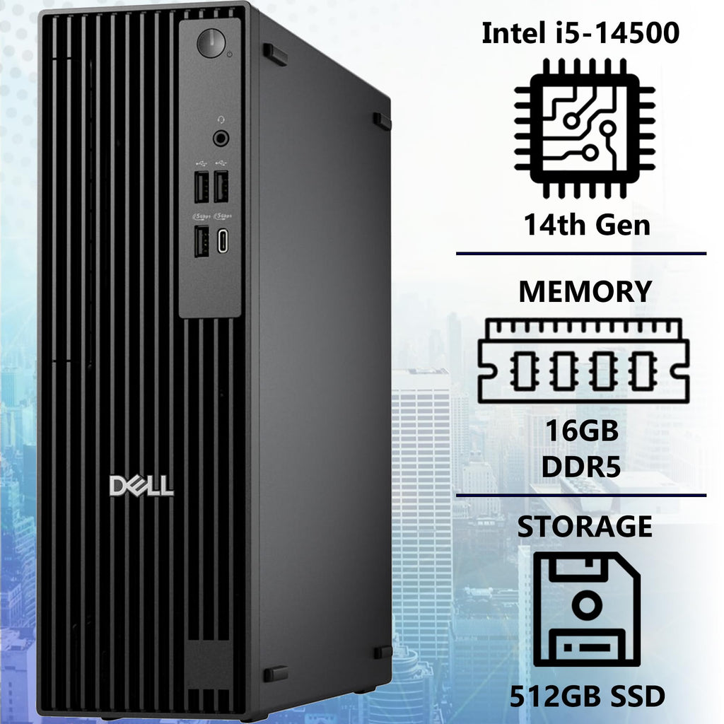 Dell Pro Slim(Next-gen Optiplex 7020 SFF) Intel 14-Core i5-14500, 16GB DDR5 RAM, 512GB SSD, RJ-45, DP Port, HDMI, Wired KB & Mouse, W11P, Business Desktop