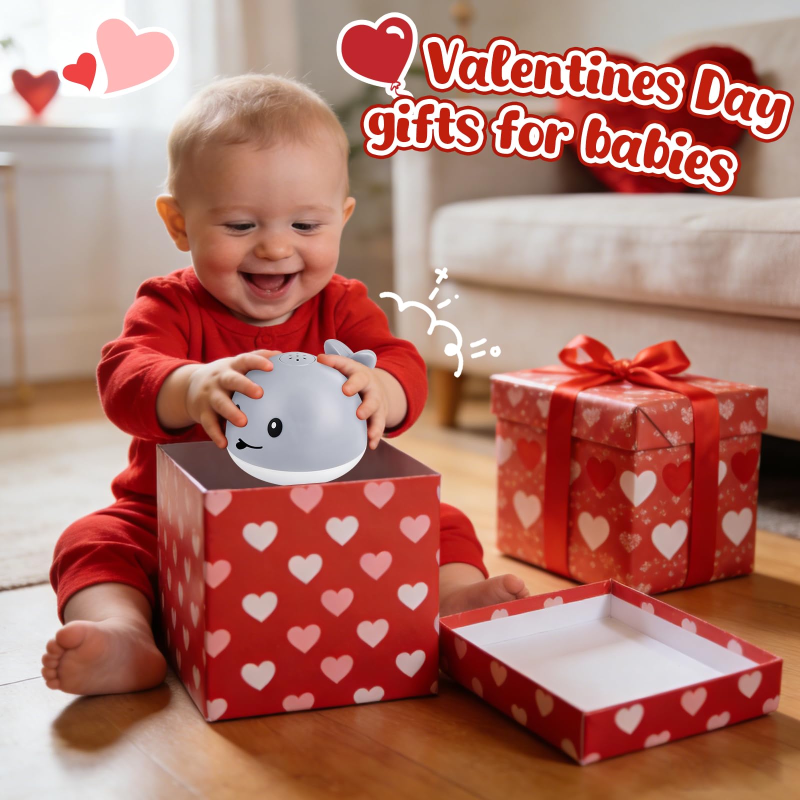 Gigilli Bath Toys for Kids Ages 1-3, Baby Bath Toys 1 2 3 Year Boy Girl Valentines Gifts for Babies 6-12-18 Months, Light Up Whale Bath Toy Sprinkler Toddler Birthday Bathtub Fountain Pool Water Toy