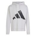 adidas Men's Essentials Big Logo Single Jersey Sportswear Hoodie, Light Grey Heather/Black, Large
