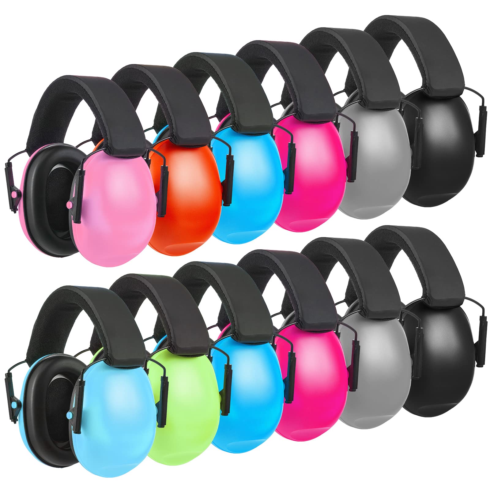Amylove 12 Pcs Kids Ear Protection Noise Cancelling Headphones Ear Muffs Bulk 27db Adult Noise Reduction Hearing Earmuff (Universal Fit (kids & Adults),Classic Style)