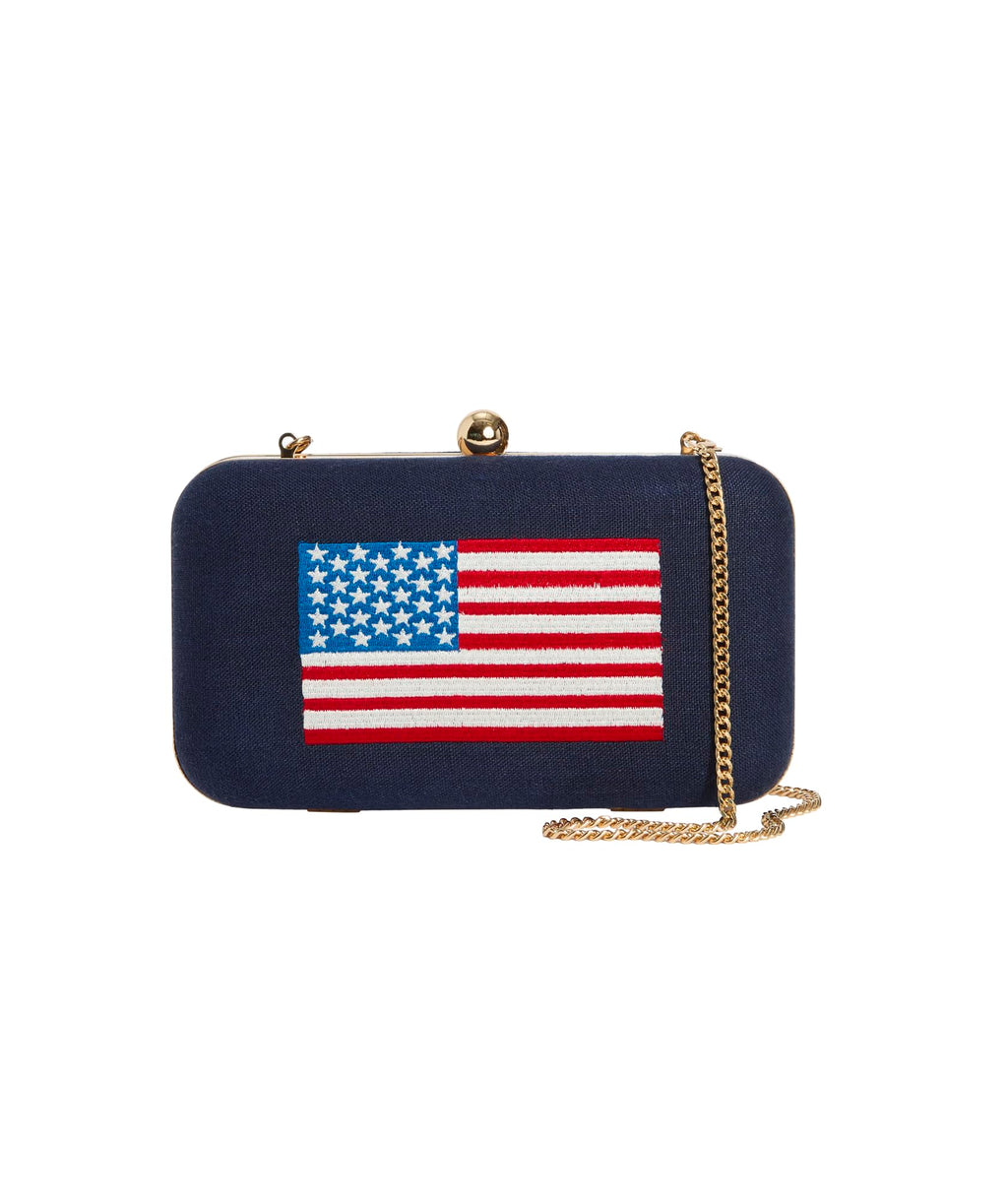 vineyard vines American Flag Minaudiere, Nautical Navy, OS