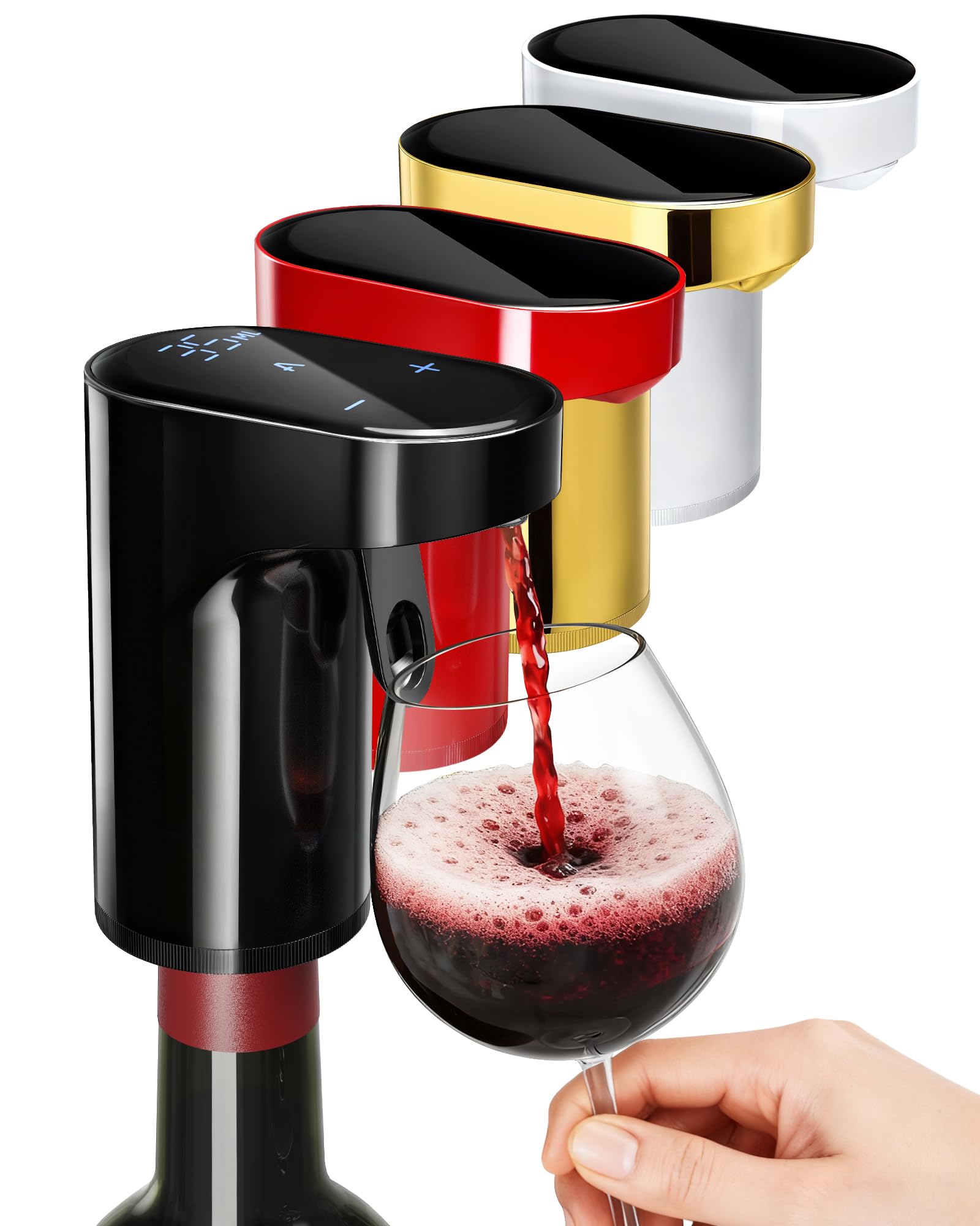 Fathers Day Gift|World Cup Viewing Party Supplies,5-in-1 Electric Wine Decanter & Smart Liquor Dispenser,Automatic Aerator&Pourer with 1-999ml Precision Dosing|Gift for Men,Dad,Whiskey Lovers(Black)