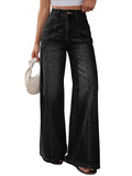 Trendy Queen Women's Wide Leg Baggy Jeans High Waisted Front Seam Pants
