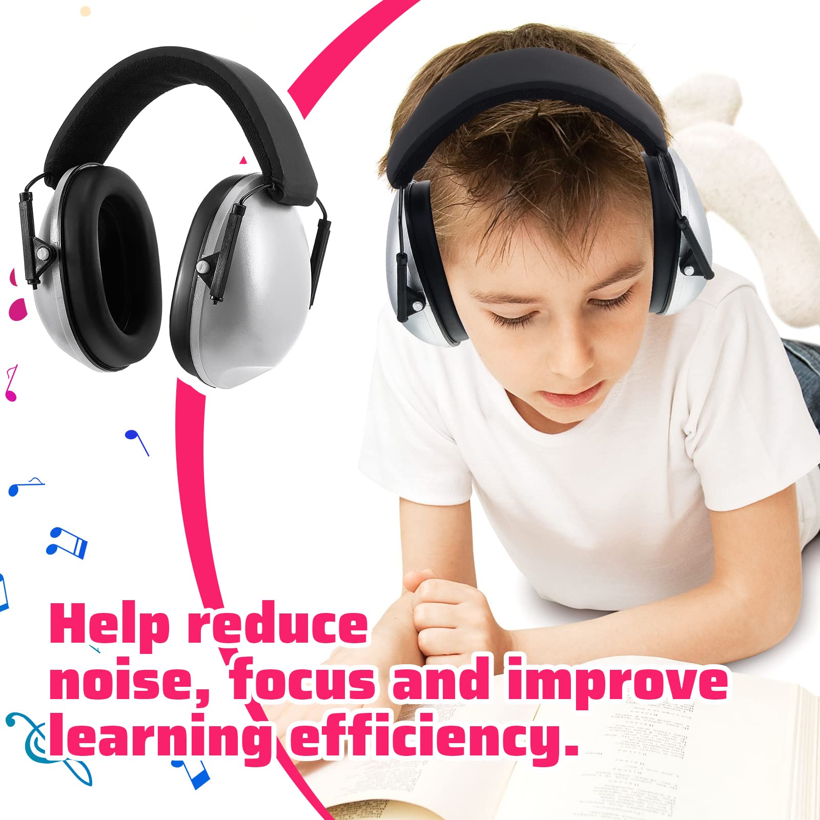 Amylove 12 Pcs Kids Ear Protection Noise Cancelling Headphones Ear Muffs Bulk 27db Adult Noise Reduction Hearing Earmuff (Universal Fit (kids & Adults),Classic Style)