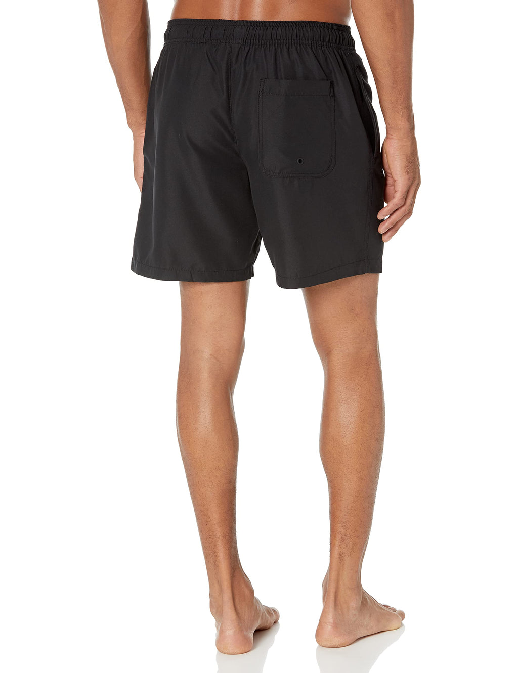 Amazon Essentials Men's Swim Trunks with Mesh Lining, Pockets, Drawstring Closure, Black, Medium