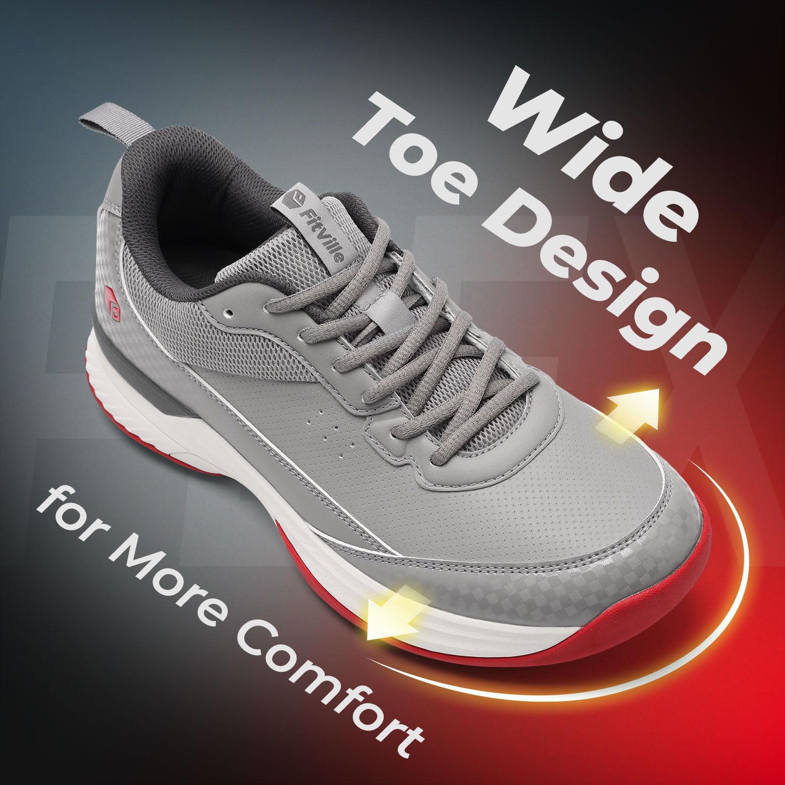 FitVille Wide Golf Shoes Men Professional Outdoor Water Resistant Golf Shoes for Course with Non-Removable Spikes(Dark Grey, 13 Wide)