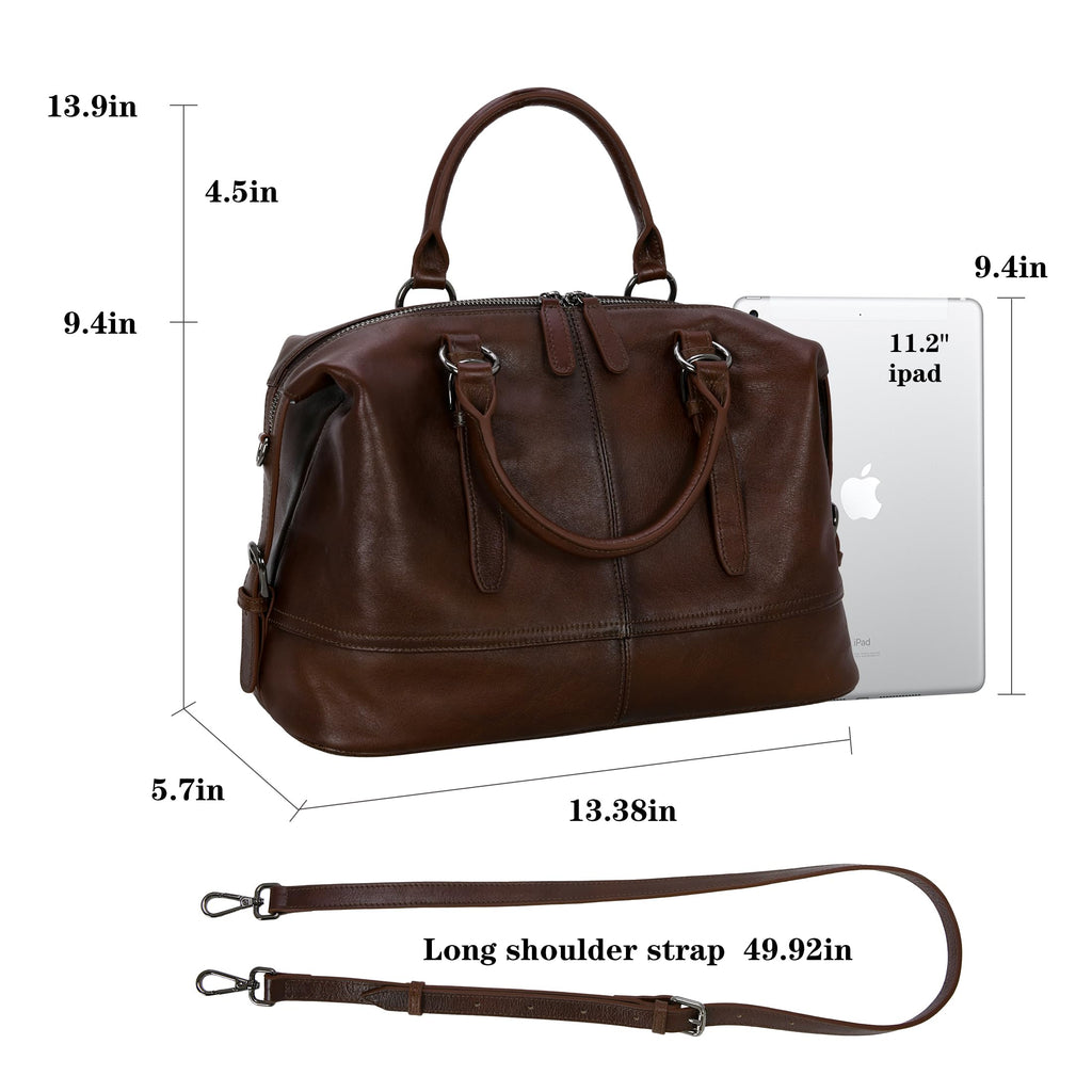 HESHE Leather Tote Bag Shoulder Purses for Women Satchel Handbags(Coffee)