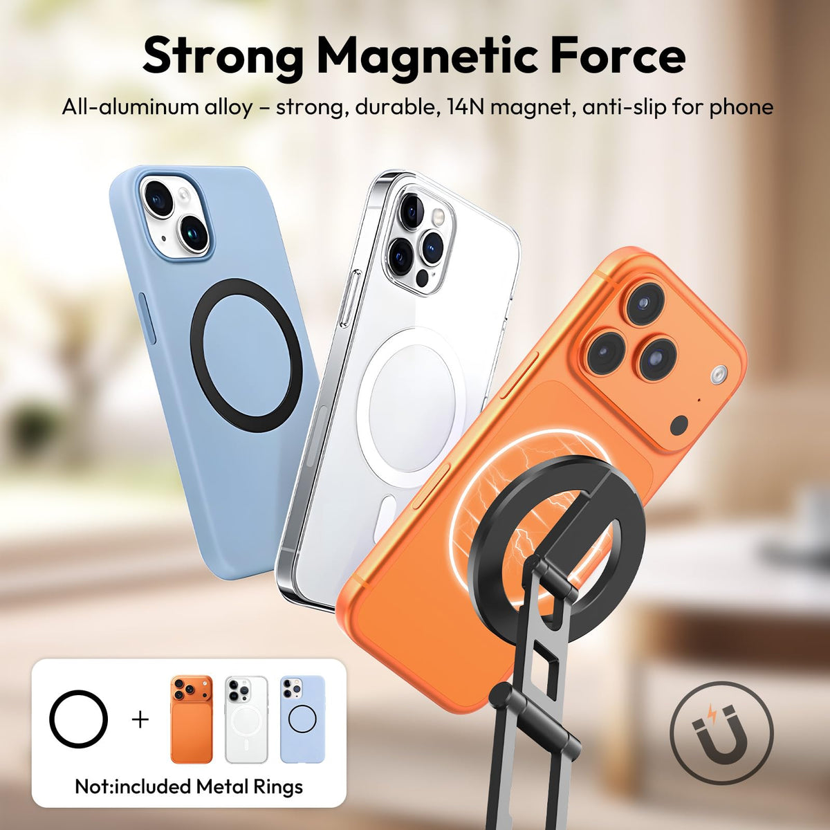 ULANZI SK29 Magnetic Phone Tripod, Foldable Mini Tripod Mount for MagSafe