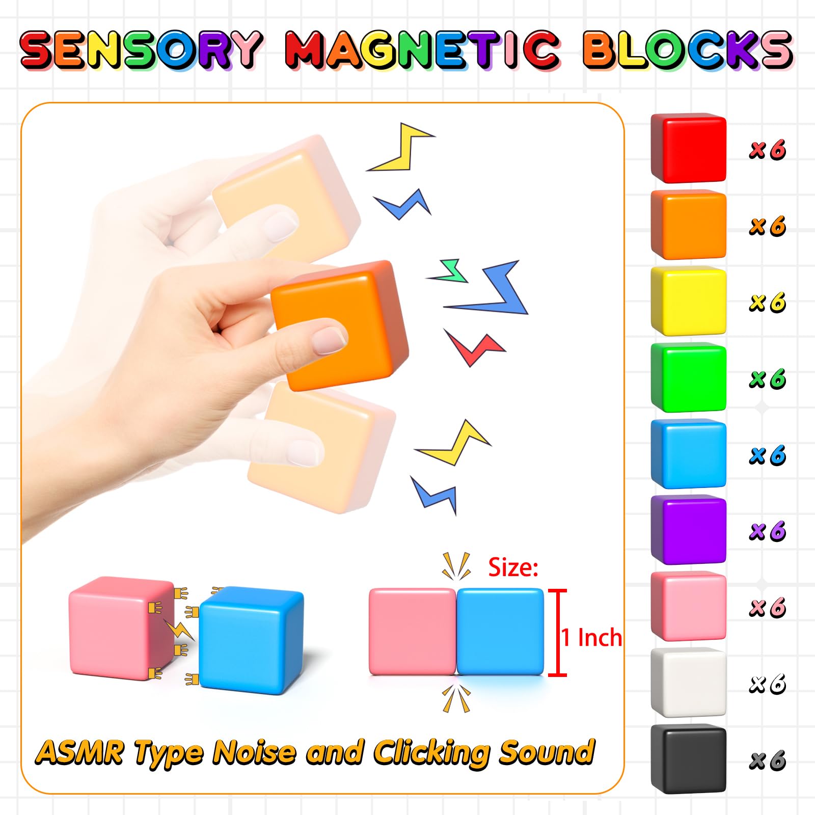 Apluses 54 PCS Magnetic Blocks, Magnetic Building Blocks for Toddlers 3+, Montessori Toys, Magnet Cubes, Preschool STEM Educational Sensory Magnet Toys for Kids Ages 3-5 Year Old Boys and Girls